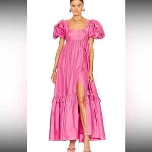 Love Shack Fancy Silk Gown Maxi Dress Doutzen Powder Pink $1225.00 Size 2